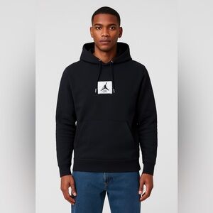 Jordan Men’s Small Black Flight Patch Pullover Hoodie Sweatshirt